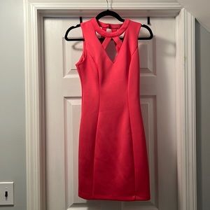 Coral midi dress